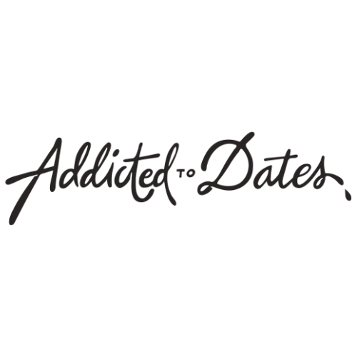 The image features the phrase "Addicted to Dates" in a cursive, handwritten font against a white background.